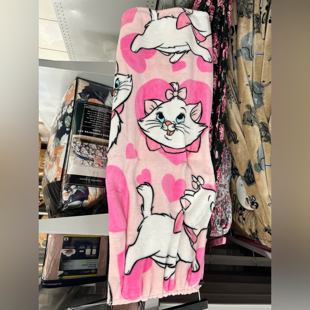 Disney Marie plush cozy blanket new